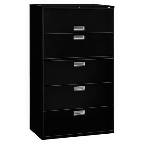 HON 695LP 600 Series 42 X 18 X 64 1 4 Black Five Drawer Metal