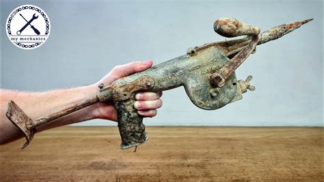 Antique Hand Cranked Hammer Drill Restoration YouTube