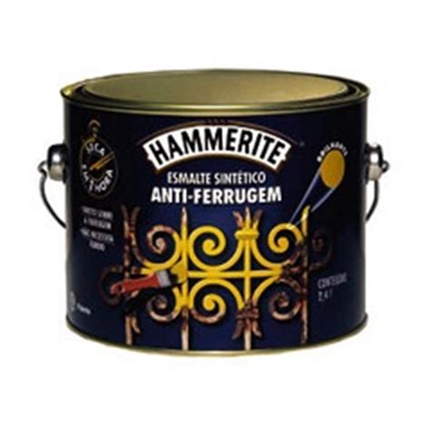 Tinta Esmalte Hammerite Brilhante Preto Anti Ferrugem Litros No