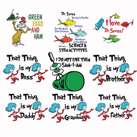 Dr Seuss Bundle Svg Dr Seuss Svg Dr Seuss Quotes Svg Digital File In 2024 Dr Seuss Svg