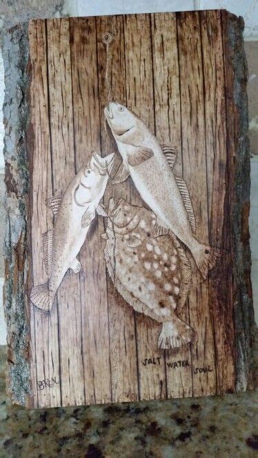 Texas Inshore Slam Pyrography Aka Woodburning By Brandy Mottesheard