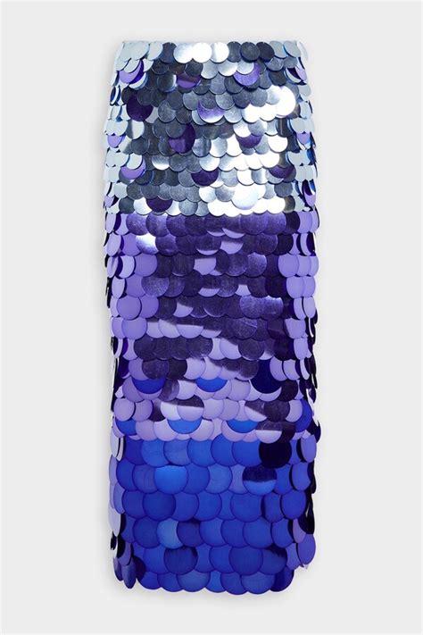 Jonathan Simkhai Elvira Ombre Circle Sequin Midi Skirt In Light Sky