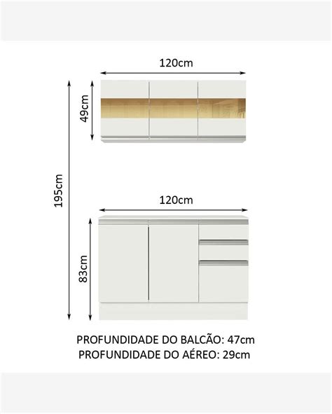 Riachuelo Armário de Cozinha Compacta 100 MDF 120 cm Branco Smart