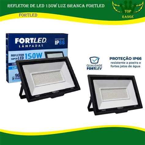 Refletor Led 150w Holofote Bivolt Branco Frio Prova D Agua Original