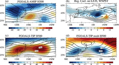 A The Climatology Contours Of The Wintermean 500hPa Geopotential