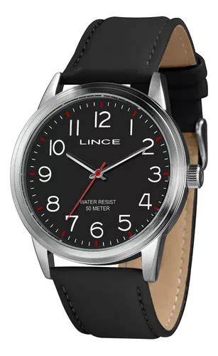 Reloj social analógico de piel Lince MRCh188l46 para hombre color de