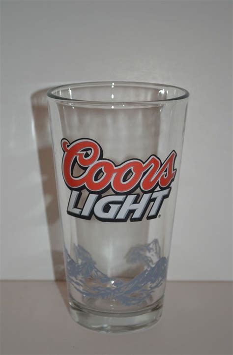 Coors Light Beer Pint Glass Rocky Moutains Golden Co Bar Pub Coors