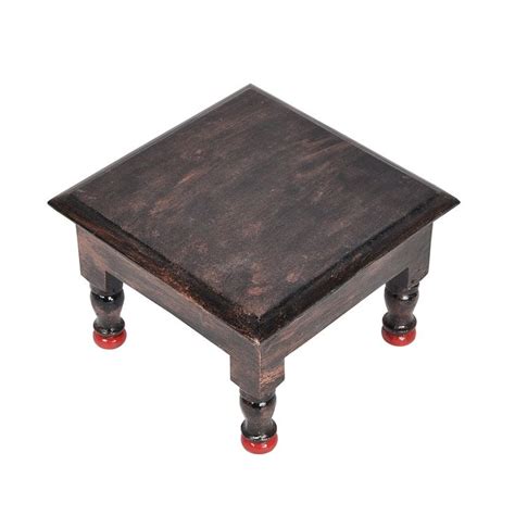 Indian Low Height Pooja Chowki Stool For Home Puja Mandir Temple Bajot