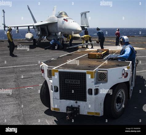 South China Sea Feb Sailors Move An F A E Super Hornet