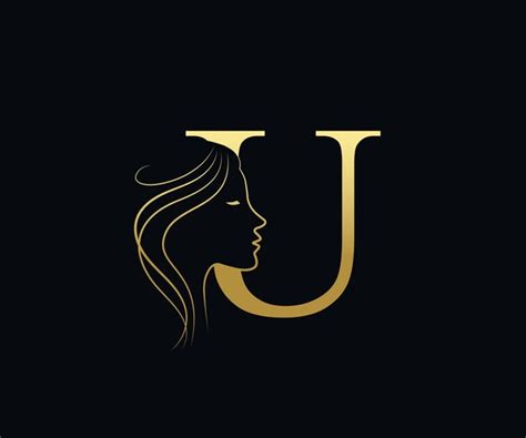 Premium Vector U Letter Beauty Face Hair Salon Logo Design Vector