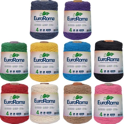 Kit Barbantes Colorido Fio N Euroroma Metros Gramas Croch