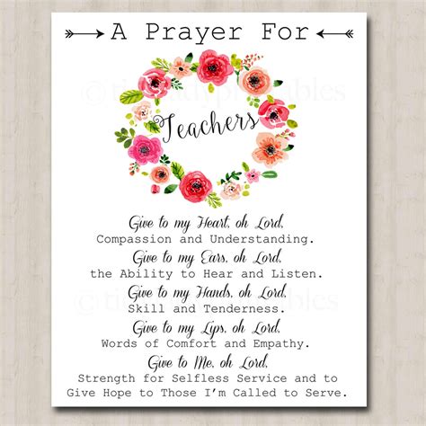 Teacher Prayer Art | TidyLady Printables