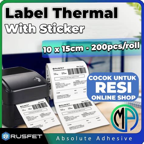 Jual Kertas Termal Label Sticker Paper Thermal Printer Resi 10x15cm