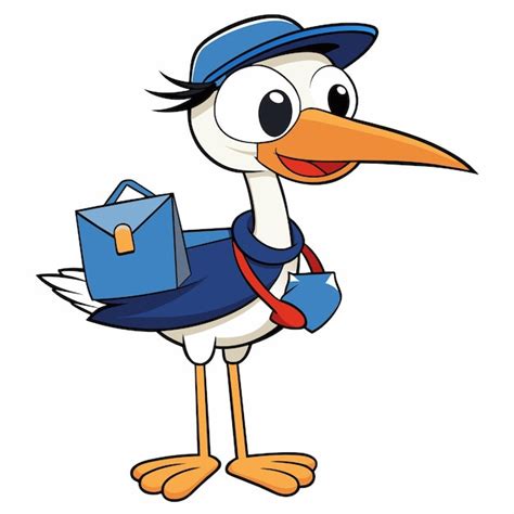 Un Dibujo De Dibujos Animados De Un Pato Con Una Gorra Azul Y Llevando