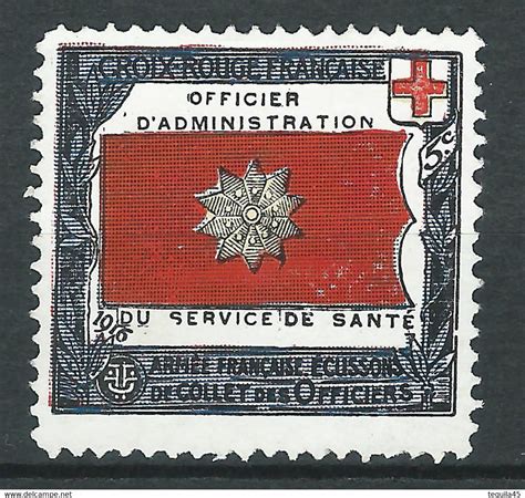 Militair Vignette Croix Rouge Delandre R France Ecussons Corps De