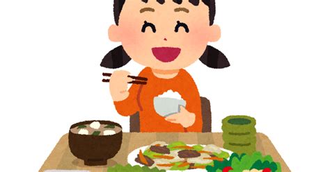 食事をしている女の子のイラスト かわいいフリー 無料イラスト画像