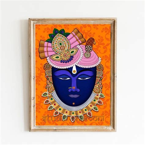 Pichwai Painting Shrinathji Shrinathji Darshan Art Print Pichwai