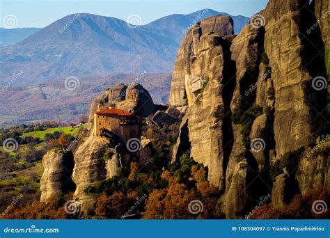 Hanging Monastery At Meteora Of Kalampaka In Greece Stock Image Image