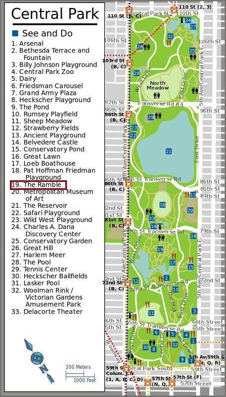 The Ramble And Lake Central Park Manhattan Mappe New York Diari Di