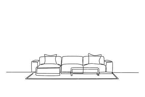 Premium Vector Continuous One Line Drawing Interior Of The Living