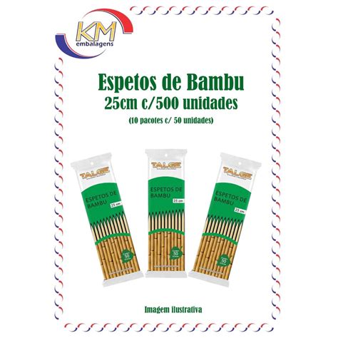 Espetos De Bambu Cm C Unidades Talge Espetinho Churrasco