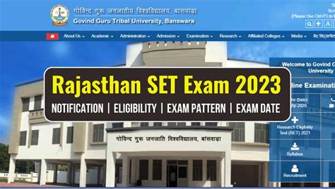 Rajasthan Set Check Notification Eligibility Exam Date And