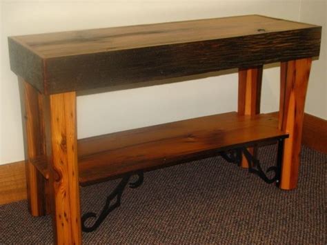 Hand Crafted Antique Barn Wood Apron Table With Wine Racks By