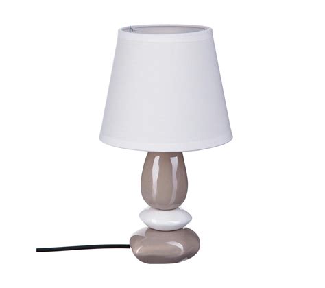 Lampe À Poser Pied En Céramique Abat jour En Coton H 30 Cm Lampe à