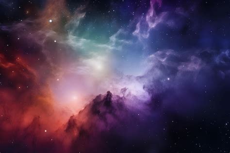 Premium AI Image | A colorful clouds and stars in space