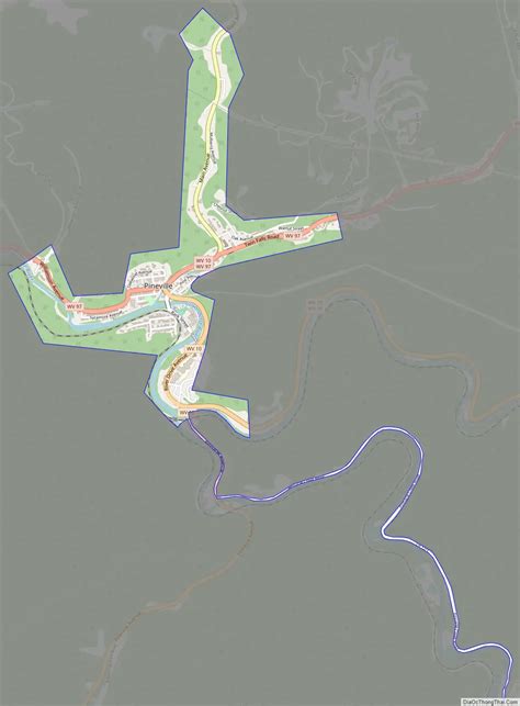 Map of Pineville town, West Virginia - Thong Thai Real