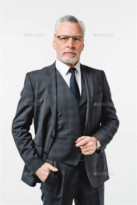 Vertical Caucasian Mature Middle Aged Elderly Rich Successful