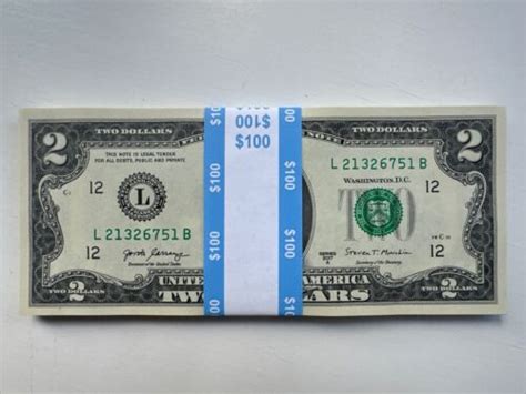 Brand New Uncirculated Two Dollar Bills Series A Unc Seq