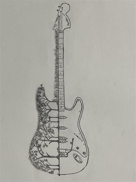 Simple Pencil Drawings Of Guitars