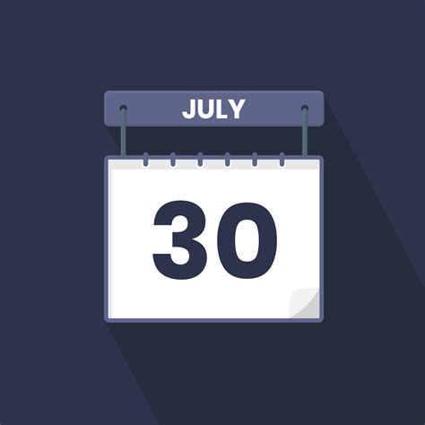 30th July calendar icon. July 30 calendar Date Month icon vector ...