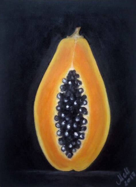 Still Life Of Papayas Painting Oil Pe