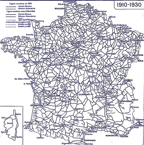 carte réseau ferreé 1910 1930 Fondation Berliet