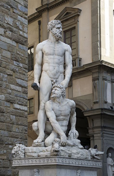 Statue Of Hercules Cacus By Baccio Bandinelli In Front Of The Palazzo