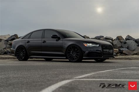 All Black Audi A6 Quattro on Vossen VFS2 Rims | CARiD.com Gallery