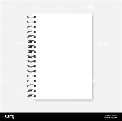 Spiral Blank Notebook Realistic Vector Mock Up Wire Bound Empty