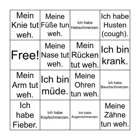 Was Ist Los Mit Dir Bingo Card