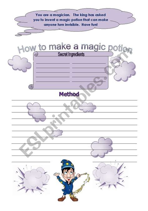 How To Make A Magic Potion Esl Worksheet By Cherryllama