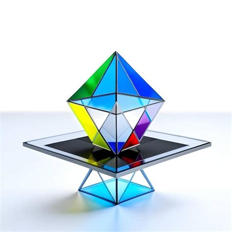 Premium Ai Image Abstract 3d Geometric Shapes Bright Colours And