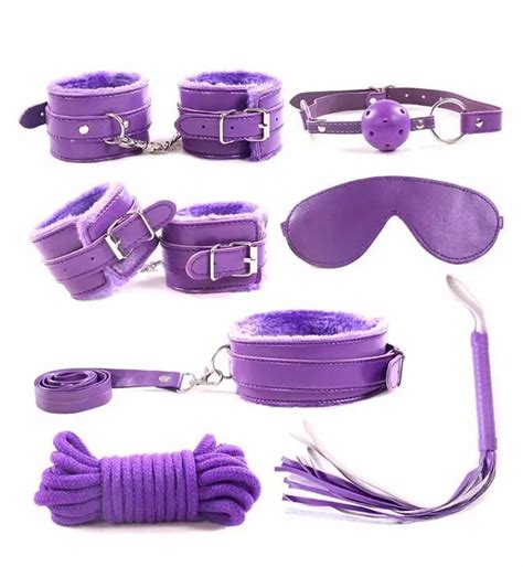 Sex Toys Sex Games Leather Bdsm Kits Plush Sex Bondage Set Handcuffs