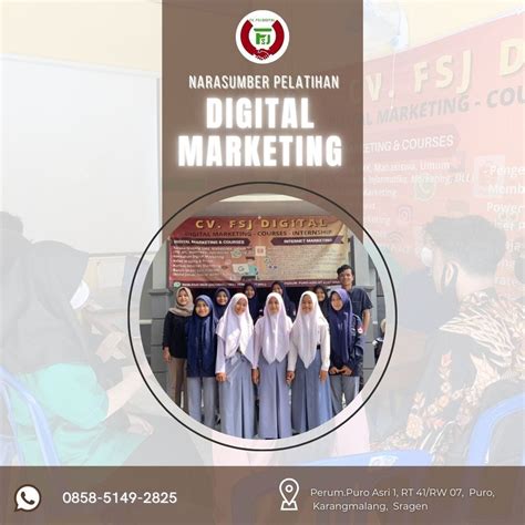 Wa 0858 5149 2825 Narasumber Pelatihan Digital Marketing Dinas