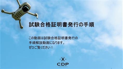 【二等無人航空機操縦士】試験合格証明書発行の仕方【cdp】 Youtube