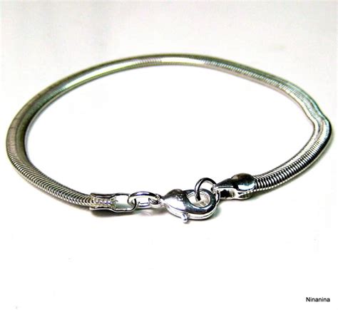 Bracelet maille serpent plate femme plaqué Argent Ninanina