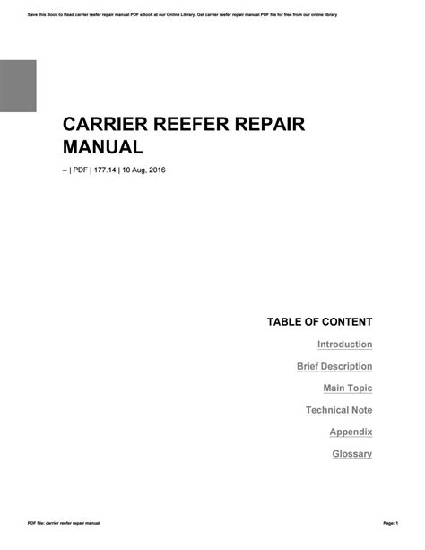 Carrier reefer repair manual by laoho352 - Issuu