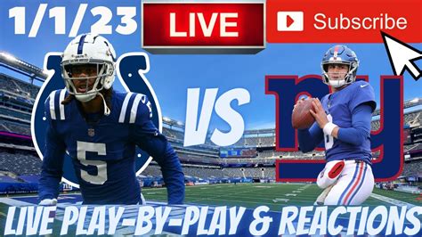 Indianapolis Colts Vs New York Giants Nfl Sunday Live Play By Play