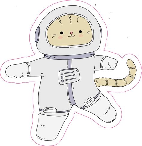 Astronaut Cat Sticker This Cute Space Cat Is Ready To Go To Etsy