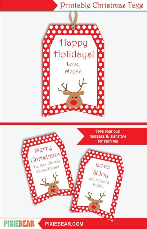 Printable Christmas Gift Tags for Kids - Editable Christmas Teacher ...